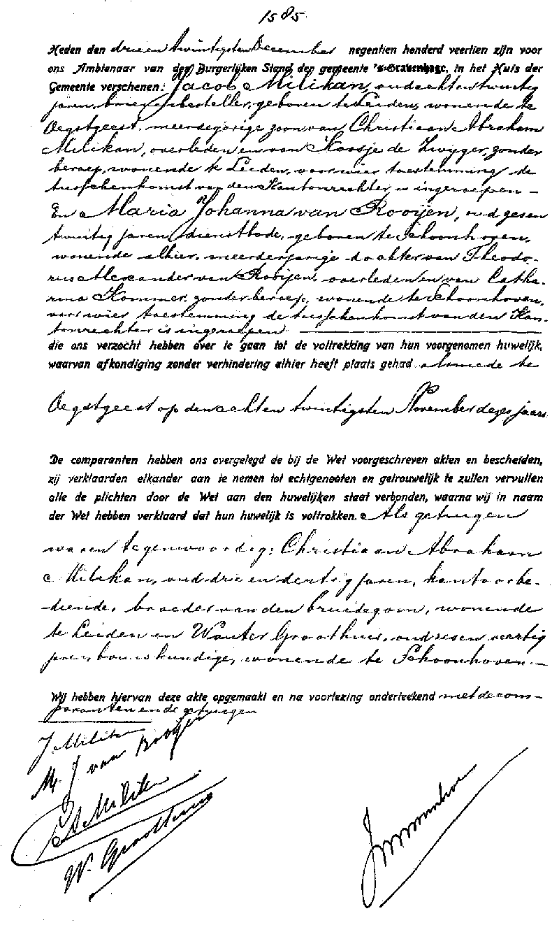 19141223 huw akte 1585 Jaco Milikan - Naria J v Rooijen